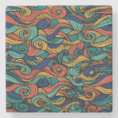 Wol Topped paisley Stenen Onderzetter (Voorkant)