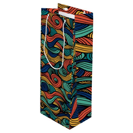 Wol Topped paisley Wijn Cadeautas (Voorkant Gekanteld)