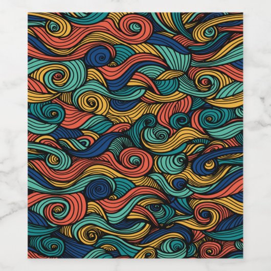 Wol Topped paisley Wijn Etiket (Enkel label)