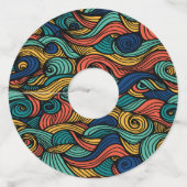 Wol Topped paisley Wijnglaslabel (Voorkant)