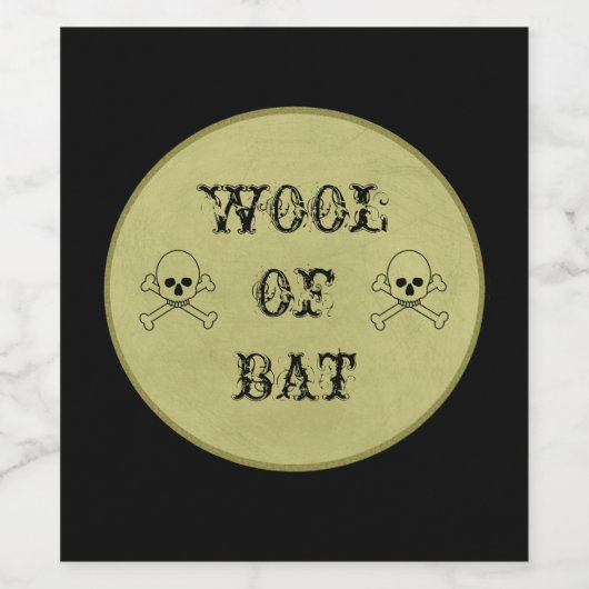 Wol van Bat Halloween Wijn Etiket (Enkel label)