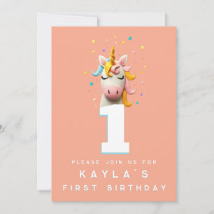 Wol vilten eenhoorn nummer verjaardagsfeestje kaart