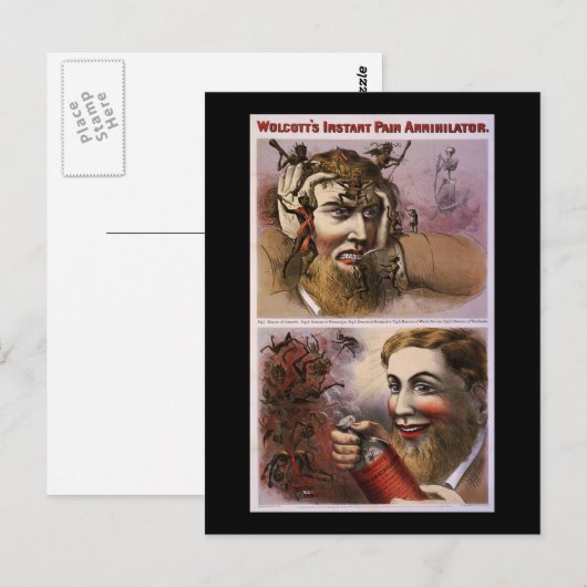 Wolcott's onmiddellijke pijnstiller briefkaart (Voorkant / Achterkant)