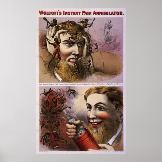 Wolcott's onmiddellijke pijnstiller poster (Voorkant)