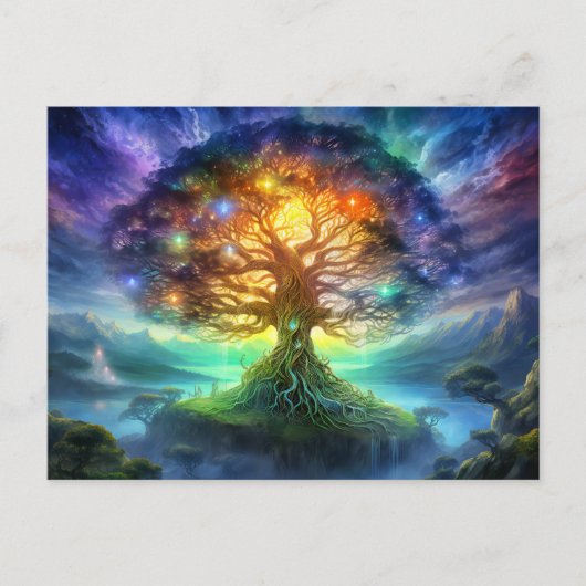 Wold tree Yggdrasil of northern viking mythology Briefkaart (Voorkant)