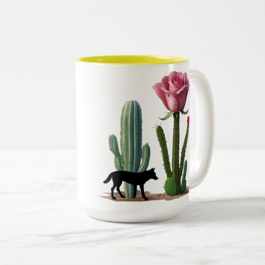 Wolf8: Tweekleurige Koffiemok (Voorkant rechts)