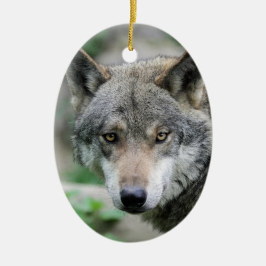 Wolf_011 Keramisch Ornament (Voorkant)