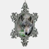 Wolf_011 Tin Sneeuwvlok Ornament (Links)