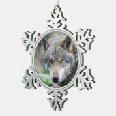 Wolf_011 Tin Sneeuwvlok Ornament (Rechts)