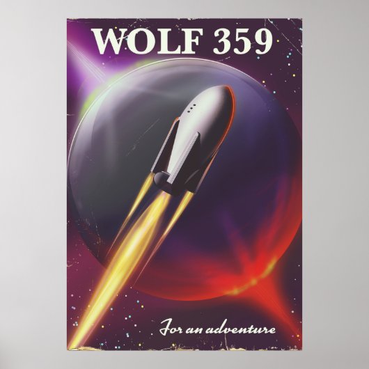 Wolf 359 "voor een avontuur" Ruimtevaartreisposter Poster (Voorkant)