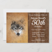 Wolf 50th Birthday Party Kaart (Voorkant)
