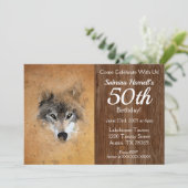 Wolf 50th Birthday Party Kaart (Staand voorkant)