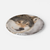 Wolf 7e verjaardag papieren bordje (Gekanteld)
