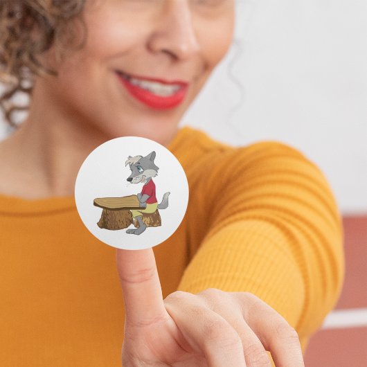 Wolf aan tafel Stickers