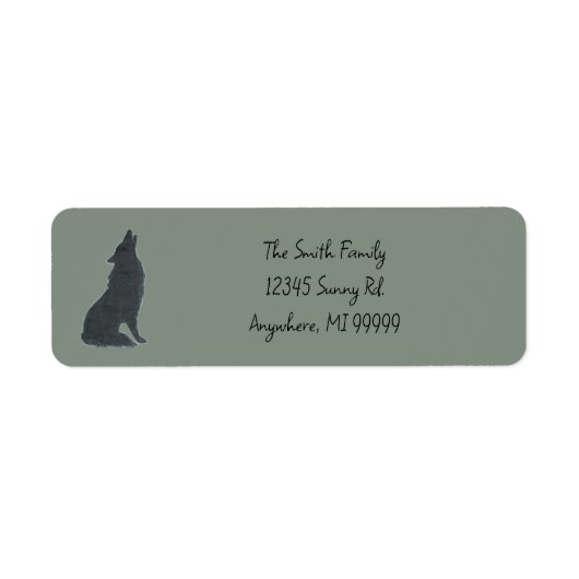Wolf aangepaste adreslabel etiket (Voorkant)