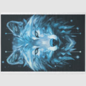 Wolf Abstract facet blauw ontkoppelpapier Tissuepapier (Voorkant)