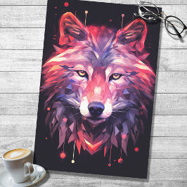 Wolf Abstract facet roze Paarse decoupage papier