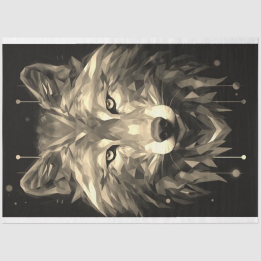 Wolf Abstract facet sepia ontvlechting papier (Voorkant)