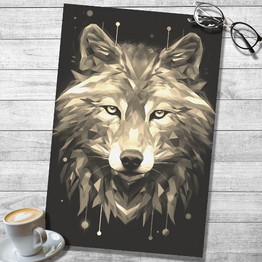 Wolf Abstract facet sepia ontvlechting papier