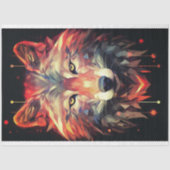 Wolf Abstract gefacetteerd Oranje ontkoppelpapier Tissuepapier (Voorkant)