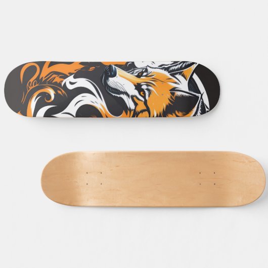 Wolf, Abstracte kunst. Persoonlijk Skateboard (Horizontaal)