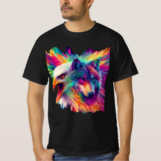 Wolf, adelaar, portret t-shirt