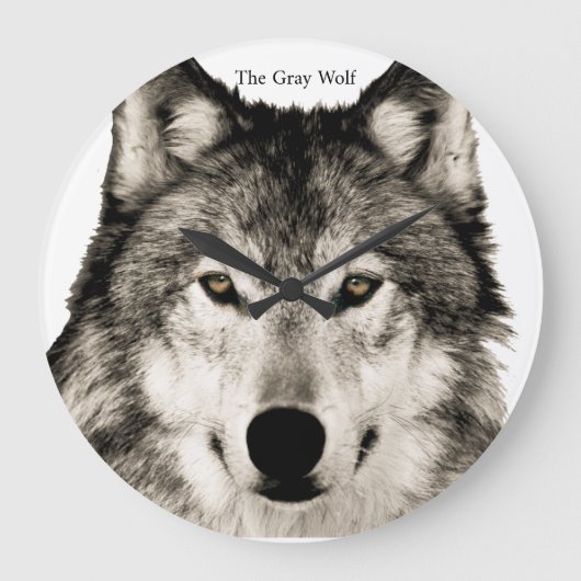Wolf afbeelding voor acrylwandklok grote klok (Voorkant)