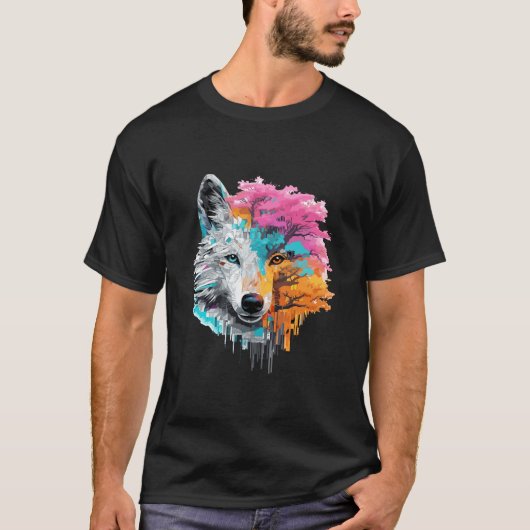 Wolf Alpha Animal World Predator Wild Natuur Art T-shirt (Voorkant)
