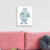 Wolf als Bodybuilder extreem Canvas Afdruk (Insitu (Woonkamer))