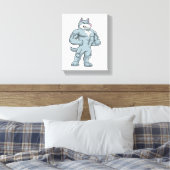 Wolf als Bodybuilder extreem Canvas Afdruk (Insitu (Slaapkamer))