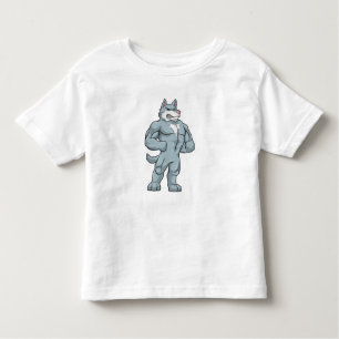 Wolf als Bodybuilder extreem Kinder Shirts