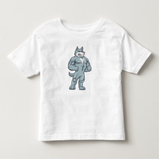 Wolf als Bodybuilder extreem Kinder Shirts (Voorkant)