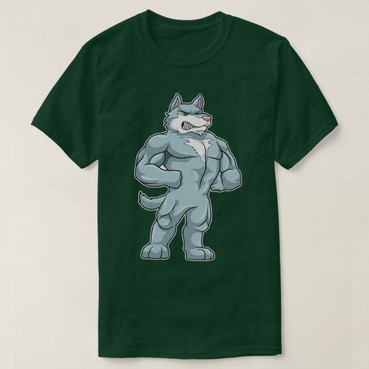 Wolf als Bodybuilder extreem T-shirt (Design voorkant)