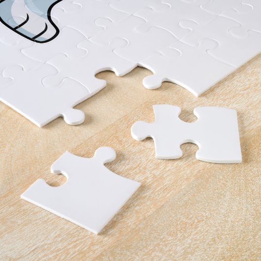 Wolf als Bodybuilder met grote bovenarmen Legpuzzel (Zijkant)