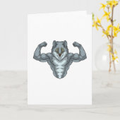 Wolf als Bodybuilder met grote moerassen Kaart (Gele Bloem)