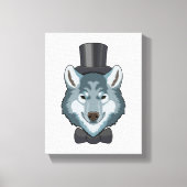 Wolf als bruidegom met boog canvas afdruk (Voorkant)