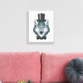Wolf als bruidegom met boog canvas afdruk (Insitu (Woonkamer))