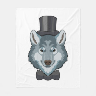 Wolf als Bruidegom met Strik Fleece Deken