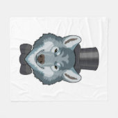 Wolf als Bruidegom met Strik Fleece Deken (Voorkant (Horizontaal))