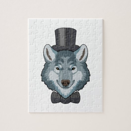 Wolf als Bruidegom met Strik Legpuzzel (Verticaal)