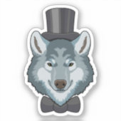 Wolf als bruidegom met strik sticker (Voorkant)