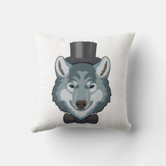 Wolf als Groom met Bow Kussen (Achterkant)