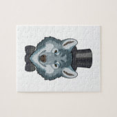 Wolf als Groom met Bow Legpuzzel (Horizontaal)