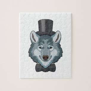 Wolf als Groom met Bow Legpuzzel
