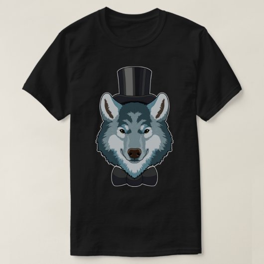 Wolf als Groom met Bow T-shirt (Design voorkant)