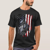 Wolf American Flag T-shirt (Voorkant)