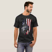 Wolf American Flag T-shirt (Voorkant volledig)