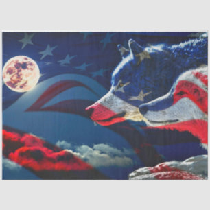 Wolf American Pride of Flag Tissuepapier
