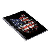 Wolf Amerikaanse Vlag USA Kleding Notitieboek (Rechterzijde)