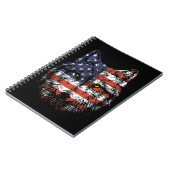 Wolf Amerikaanse Vlag USA Kleding Notitieboek (Linkerzijde)